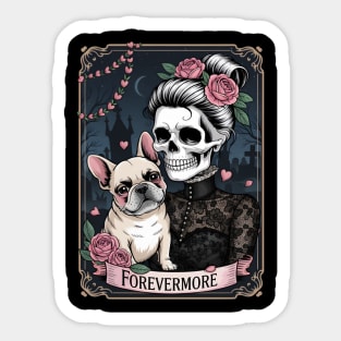 Forevermore Skeleton Bulldog Lovers Sticker